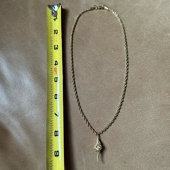 Gold plated stainless steel rope chain w shell charm vintage vibes shore coastal - Picture 13 of 14